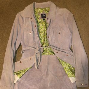 Suede jacket and skirt set